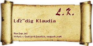 Lédig Klaudia névjegykártya