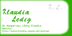 klaudia ledig business card